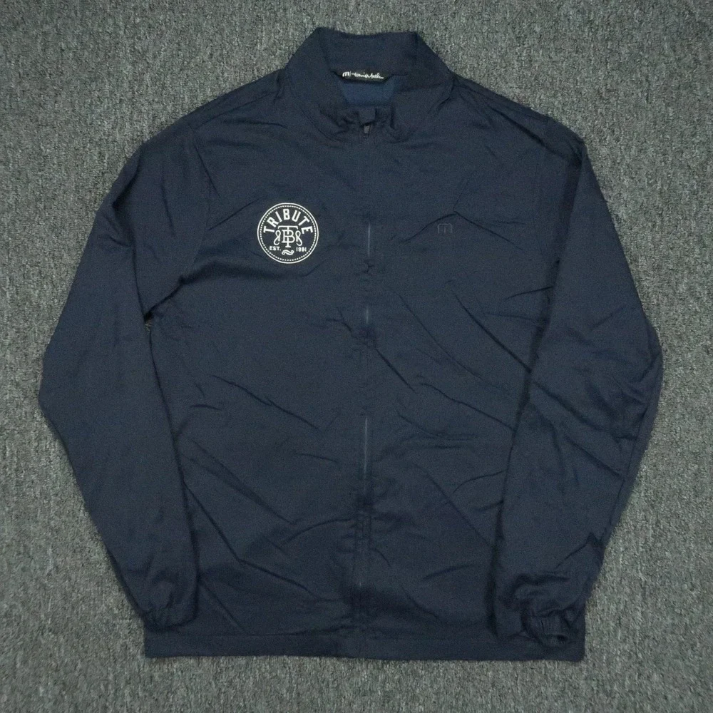 Travis Mathew Jacket‎ Mens Large Navy Blue Surfside Full Zip Stretch Tribute
